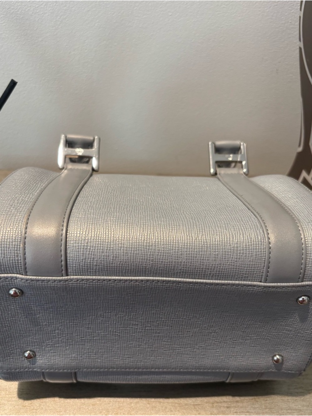 Rare MCM Silver Textured Leather Satchel bag with Silver accents! - Picture 10 of 12